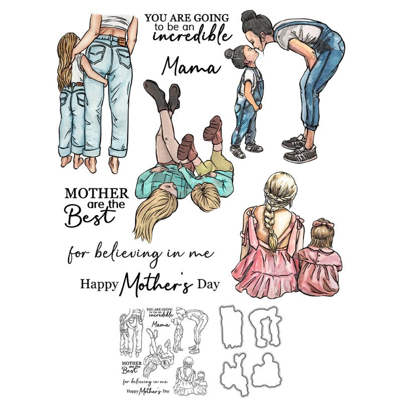 Mother & Daughter Dies & Stamps Set