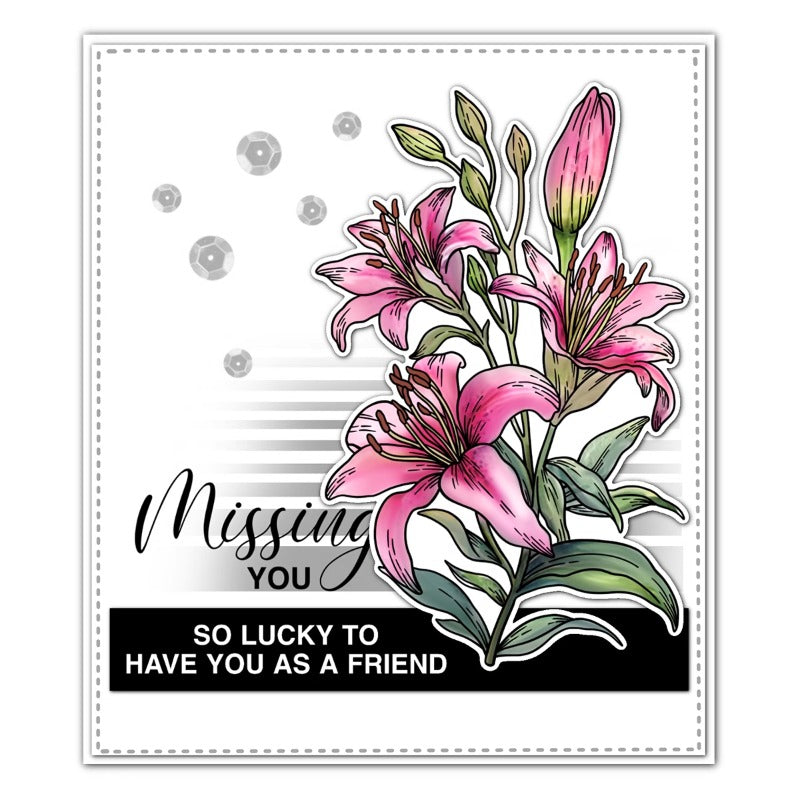 Spring Blooming Lilies Dies & Stamps Set