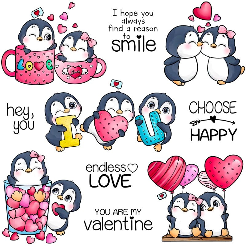 Valentine's Day Love Penguin Dies & Stamps Set