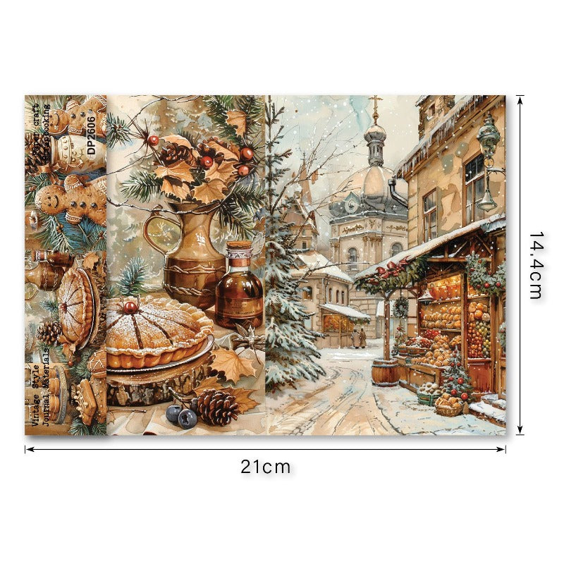 A5 Christmas Bakery Journal Scrapbook Paper