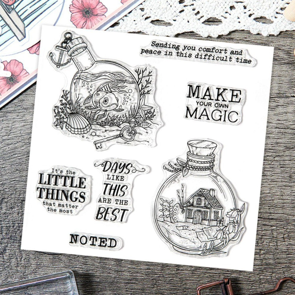 Glass Bottle Dies & Stamps Set