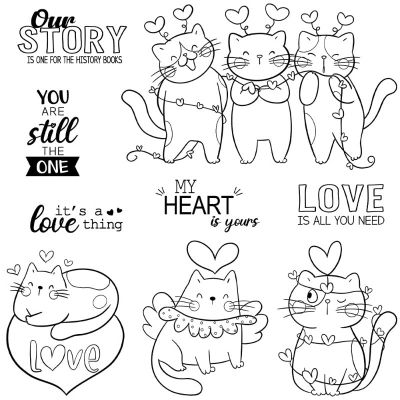 Love Cute Kitten Dies & Stamps Set