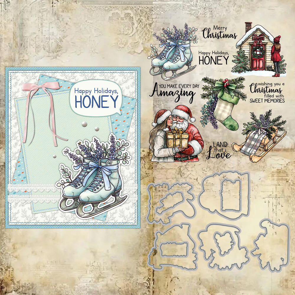 Christmas Elements Dies & Stamps Set