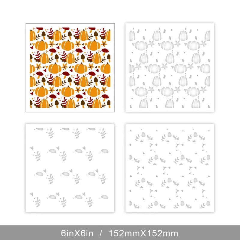 Pumpkin Mushrooms DIY Painting Hollow Stencil