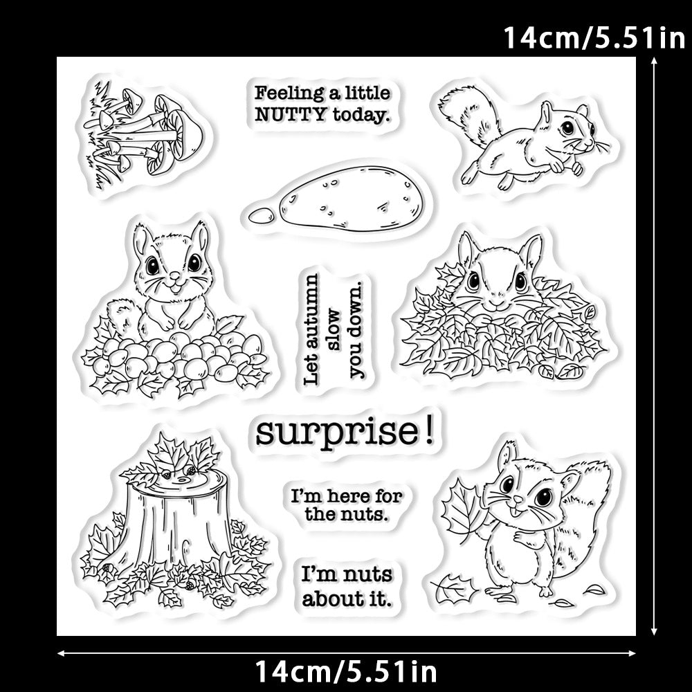 Squirrel Maple Leaf Dies & Stamps Set