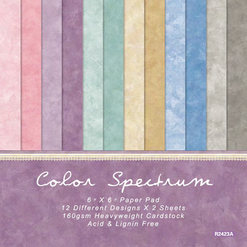 24PCS 6" Color Spectrum Scrapbook Paper & Cardstock