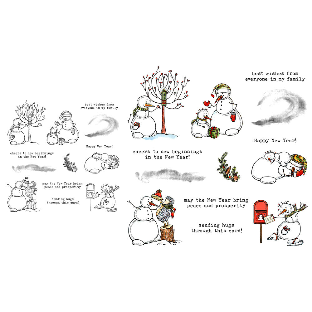 Winter Snowman Dies & Stamps Set