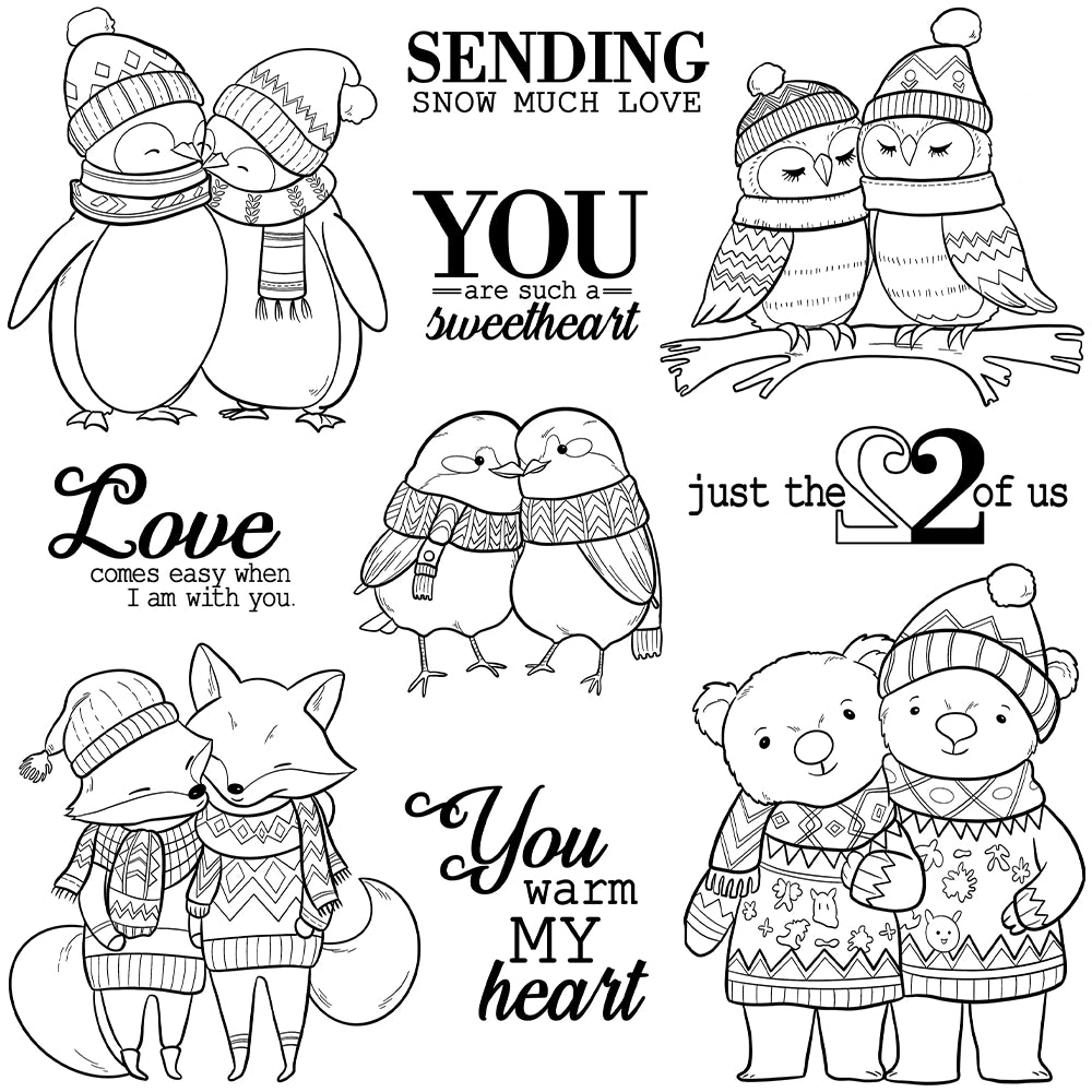 Cute Animals in Winter Clear Stamps