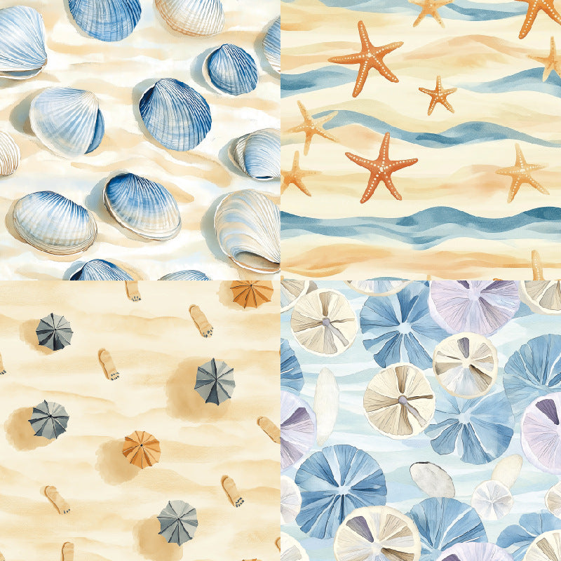 24PCS 6" Beach Scrapbook Paper & Cardstock