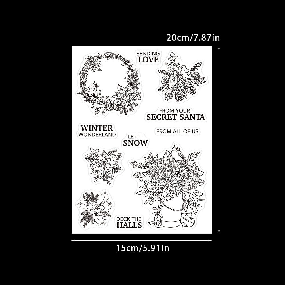 Christmas Plants and Birds Dies & Stamps Set