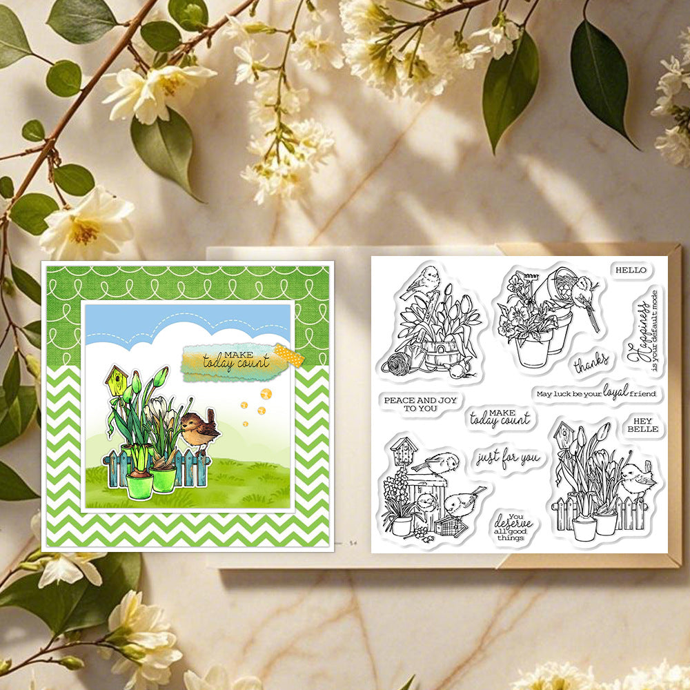 Flowers and Birds Dies & Stamps Set