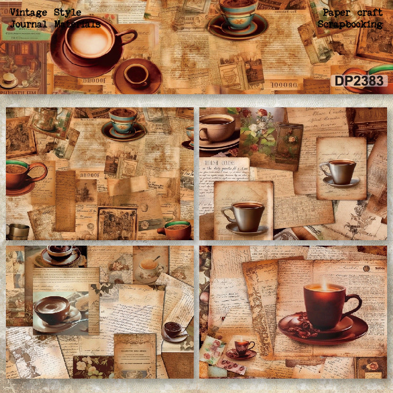 A5 Vintage Coffee Journal Scrapbook Paper