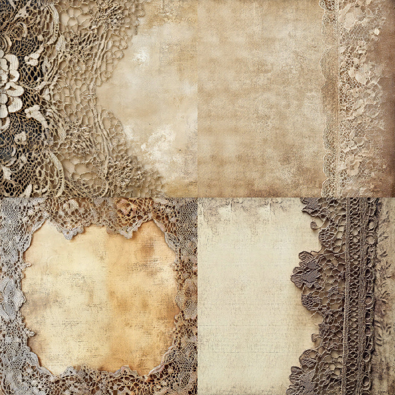24PCS 6" Vintage Lace Scrapbook Paper & Cardstock