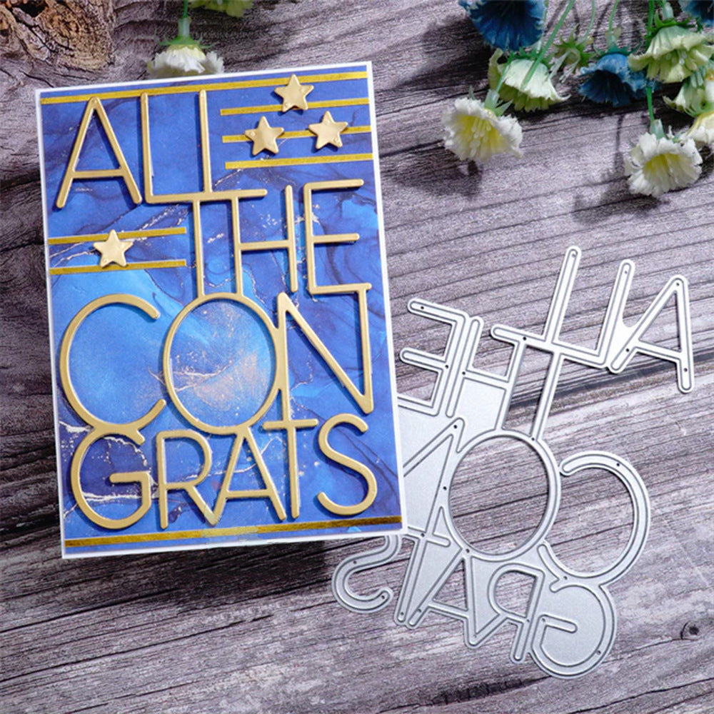 "All The Congrats" Phrase Metal Cutting Dies