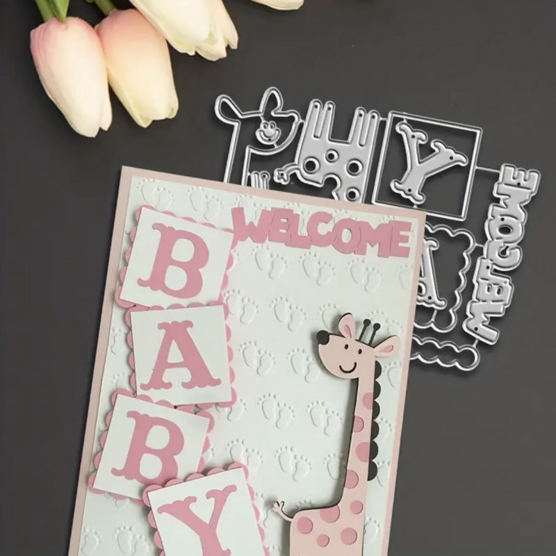 Alphabet "BABY"and Giraffe Metal Cutting Dies