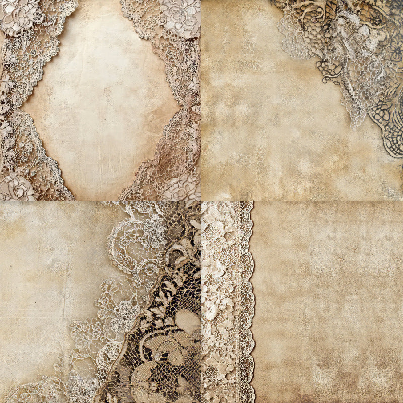 24PCS 6" Vintage Lace Scrapbook Paper & Cardstock