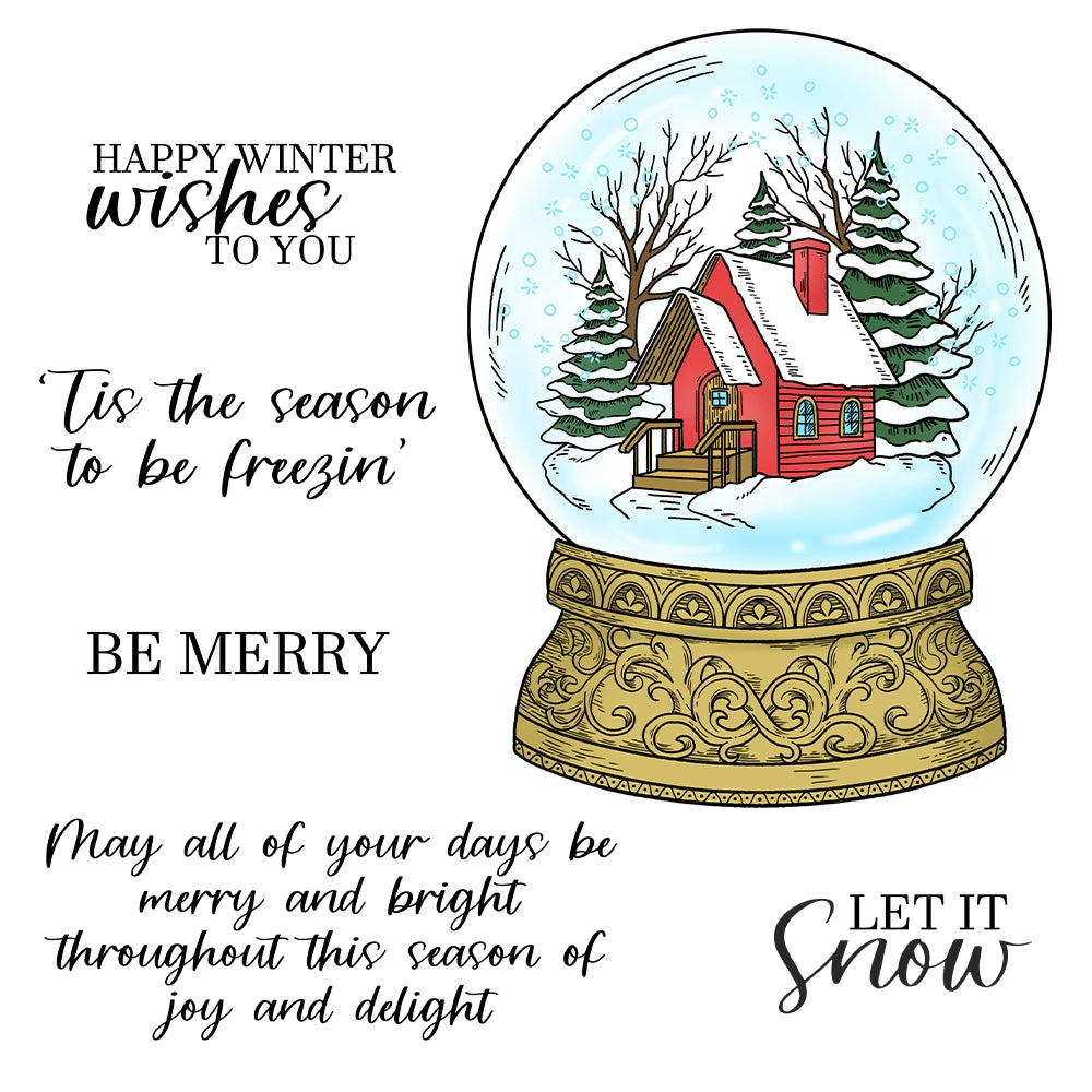 Winter Christmas Crystal Ball Dies & Stamps Set