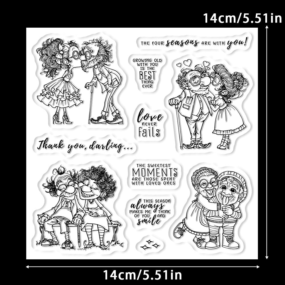 Funny Old Couples Valentine's Day Clear Stamps