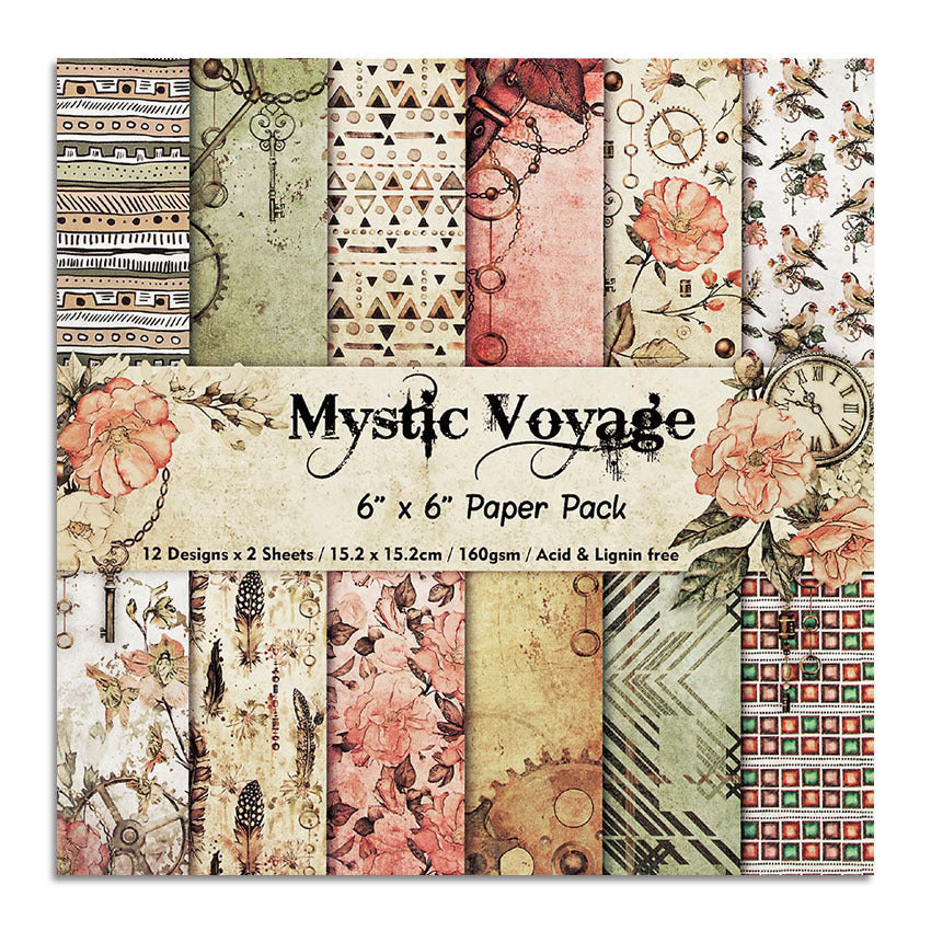 24PCS 6" Mystic Voyage Scrapbook Paper & Cardstock