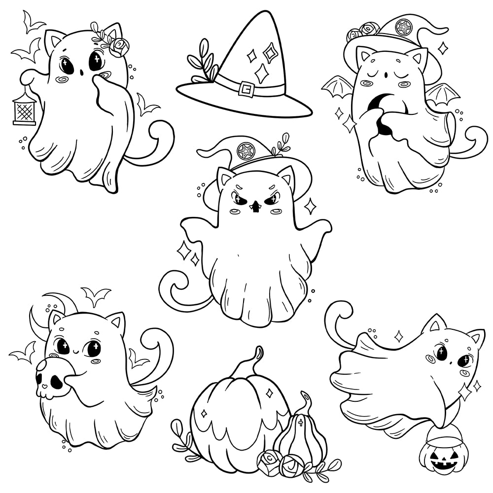 Cute Witch Ghost Dies & Stamps Set