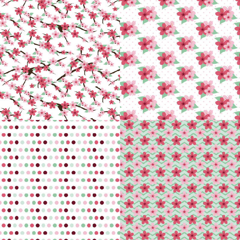 24PCS 6" Sakura Scrapbook Paper & Cardstock