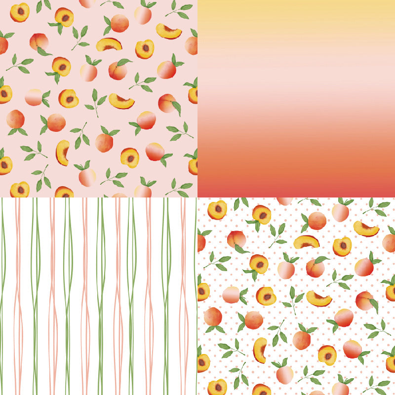 24PCS 6" Sweet Peaches Scrapbook Paper & Cardstock
