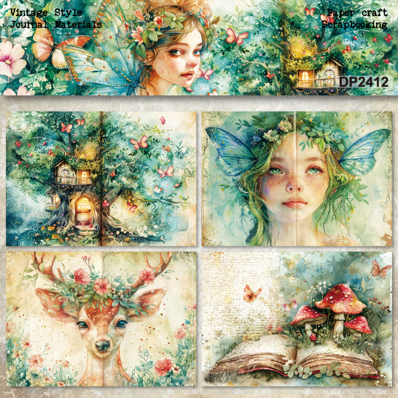 A5 Butterfly Fairy Scrapbooking Paper