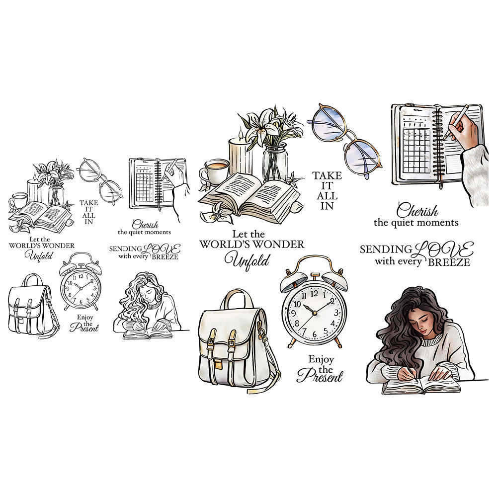 Enjoy Working Time Clear Stamps