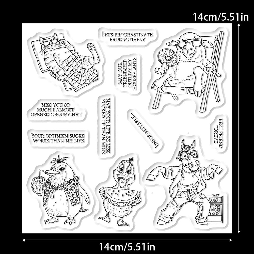 Animals' Summer Vacation Dies & Stamps Set