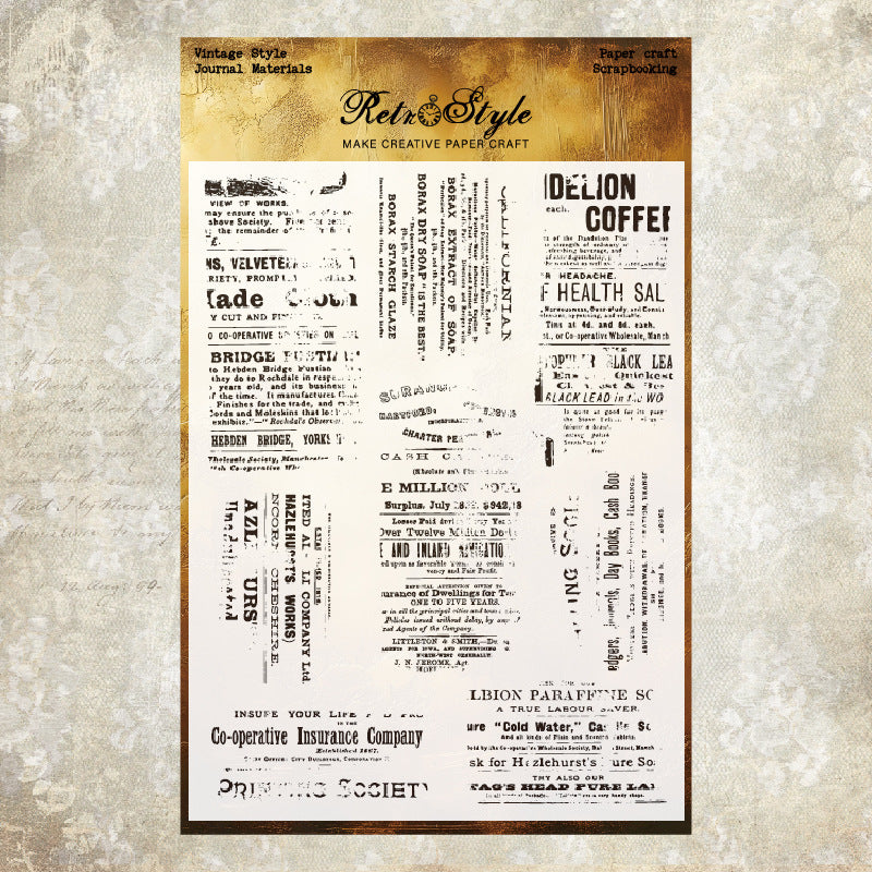 Retro Background DIY Scrapbook Clear Stamps