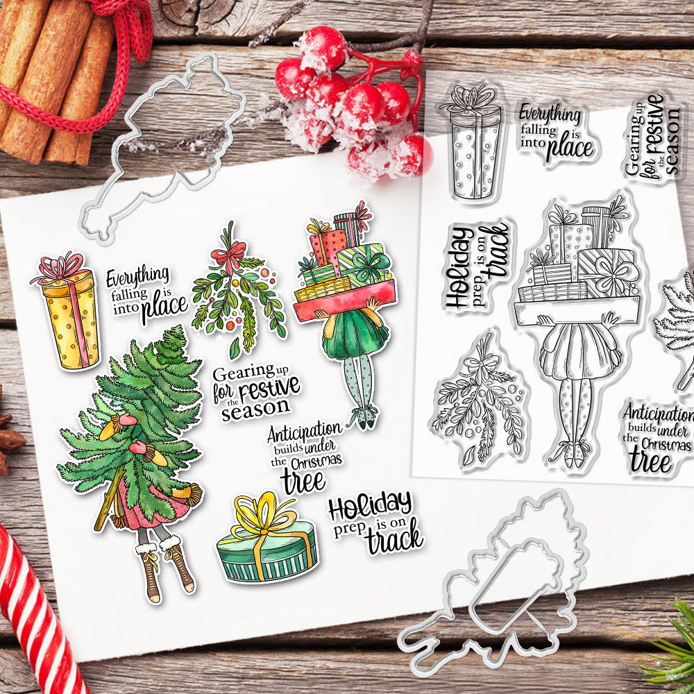 Christmas Elements Dies & Stamps Set