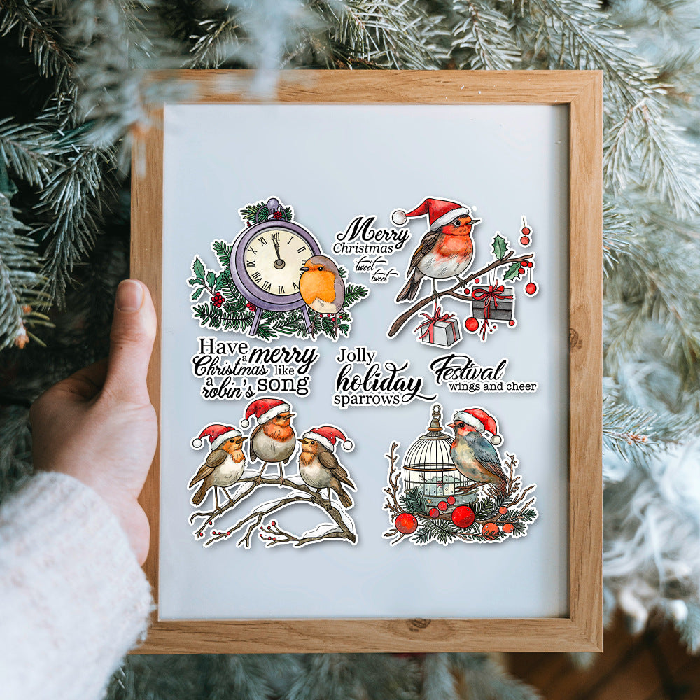 Christmas Bird On Branch Clear Stamps