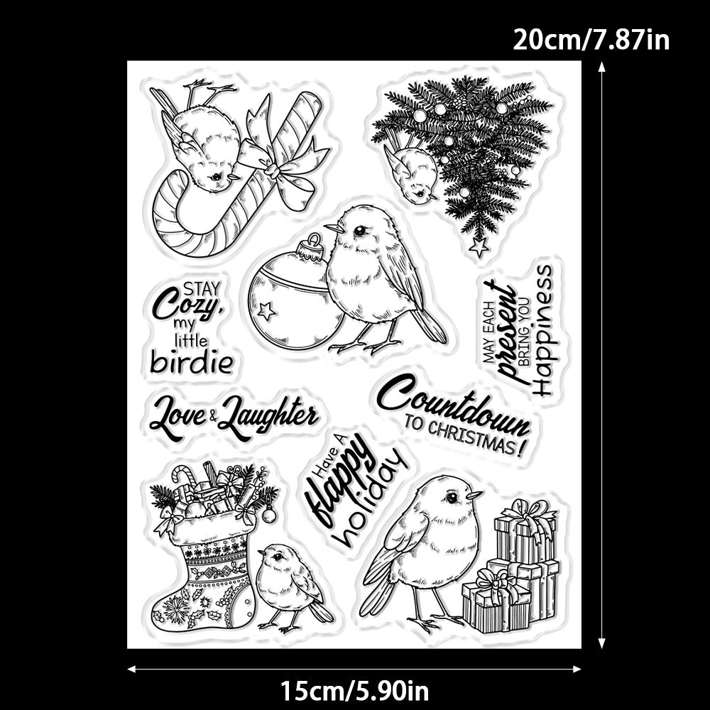 Christmas Birds Dies & Stamps Set