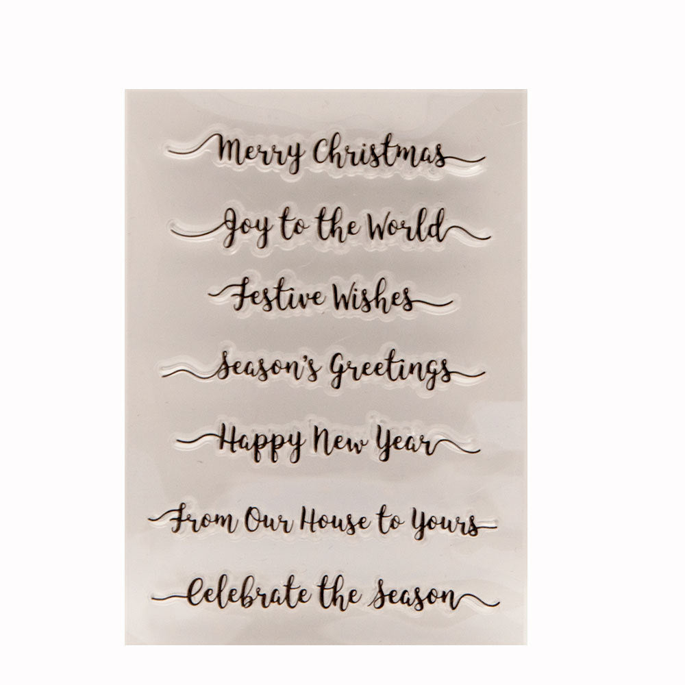 New Year and Christmas Wishes Clear Stamps