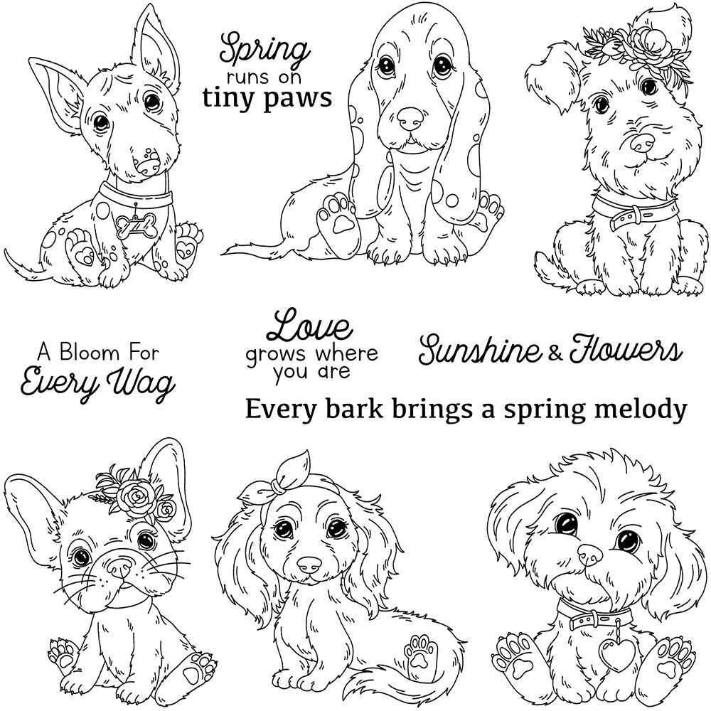 Cute Dogs Dies & Stamps Set