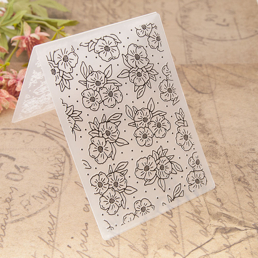 Flowers Pattern Plastic Embossing Folder