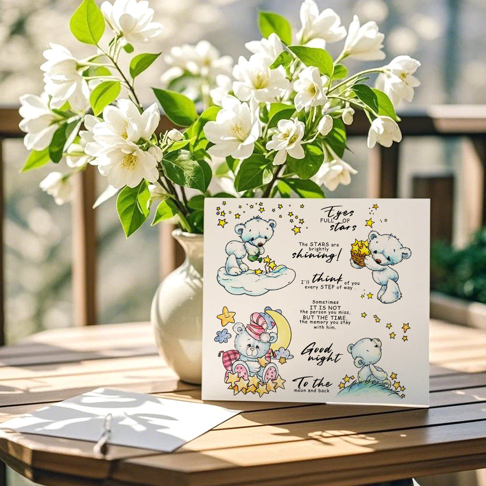Cute Doll Bear Stars Dies & Stamps Set