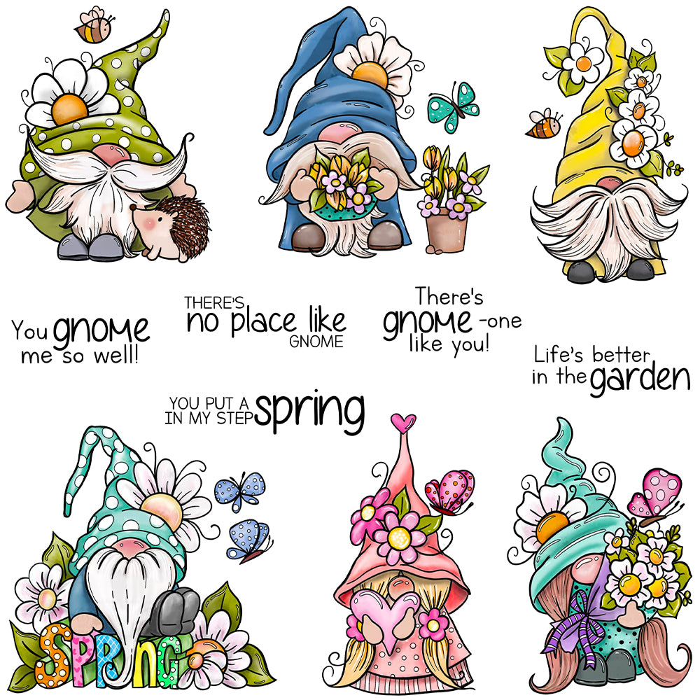 Spring Cute Gnome Dies & Stamps Set