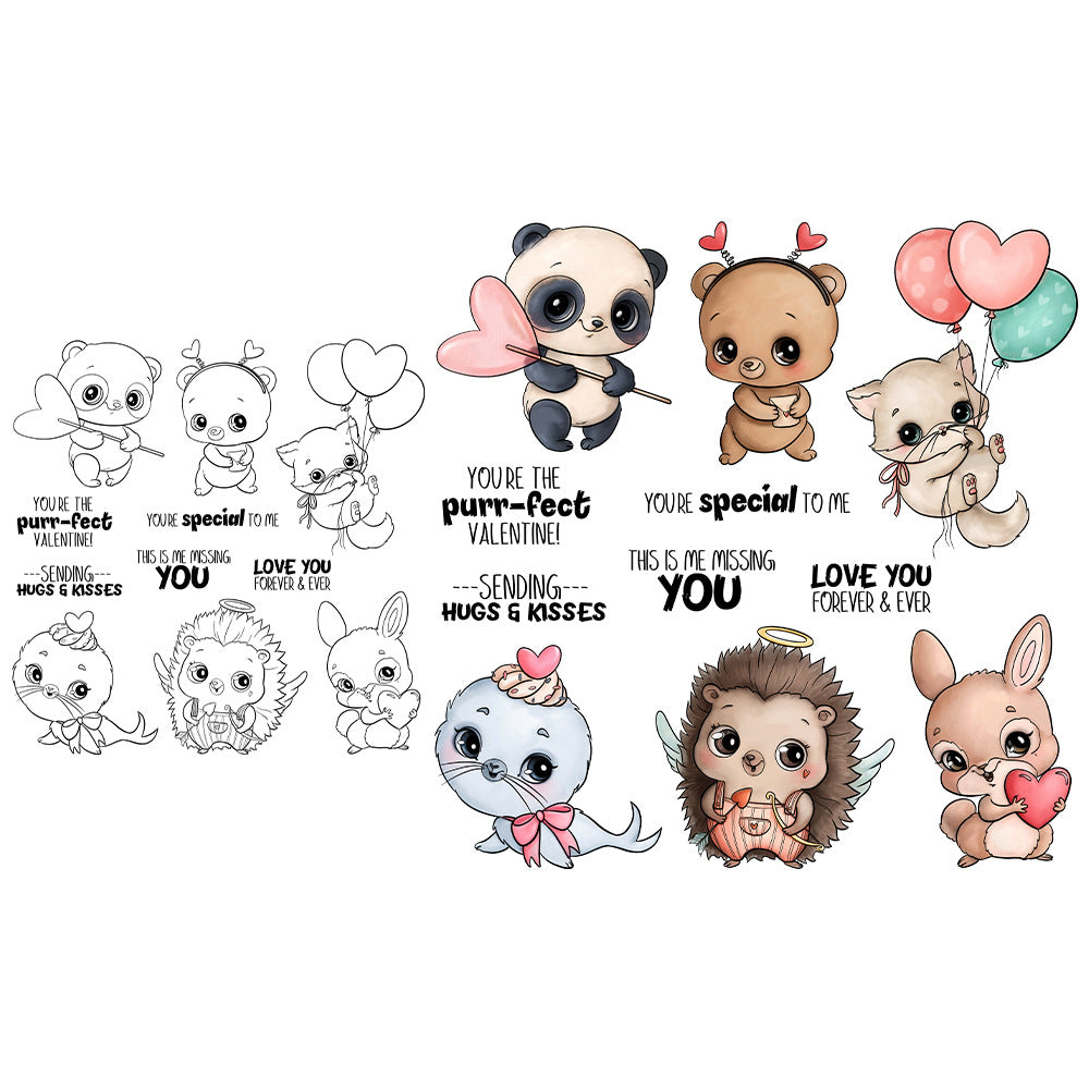 Valentine's Day Animals Clear Stamps