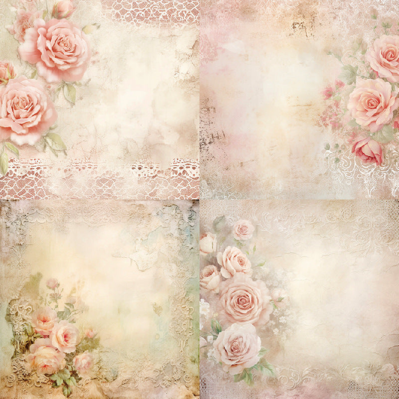24PCS 6" Elegant Rose Scrapbook Paper & Cardstock
