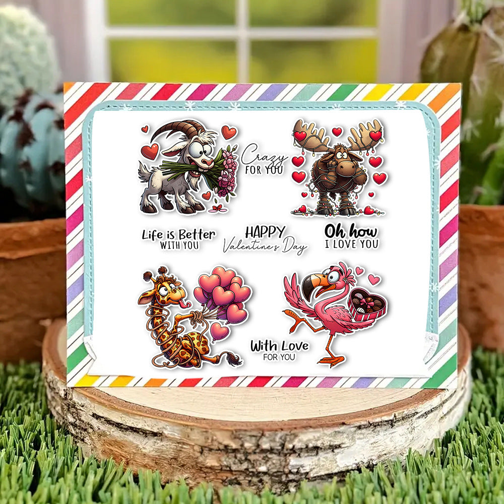 Valentine Animals Dies & Stamps Set