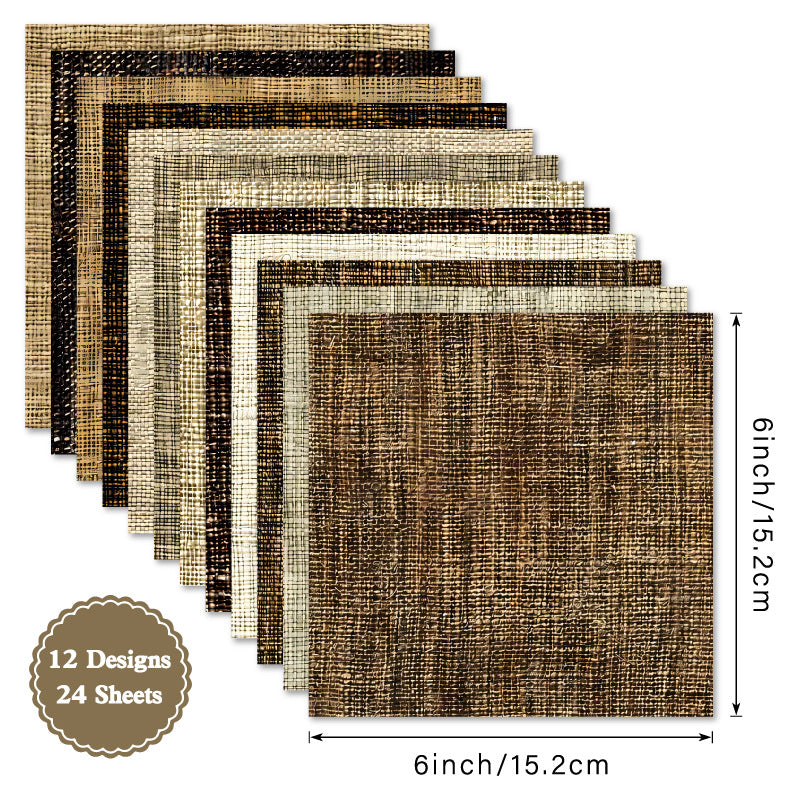 24PCS 6" Cloth Scrapbook Paper & Cardstock