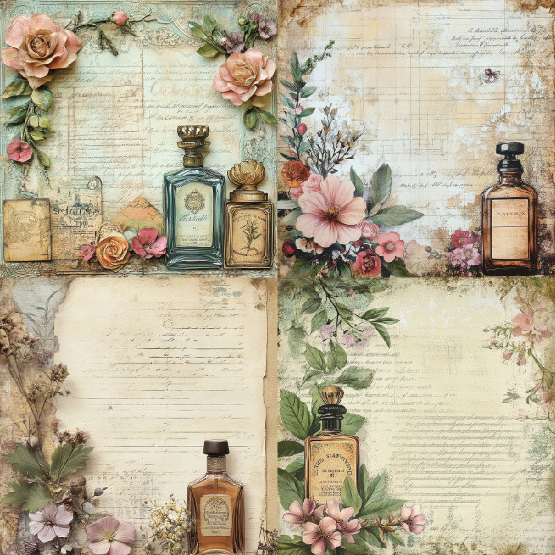 24PCS 6" Vintage Style Scrapbook Paper & Cardstock