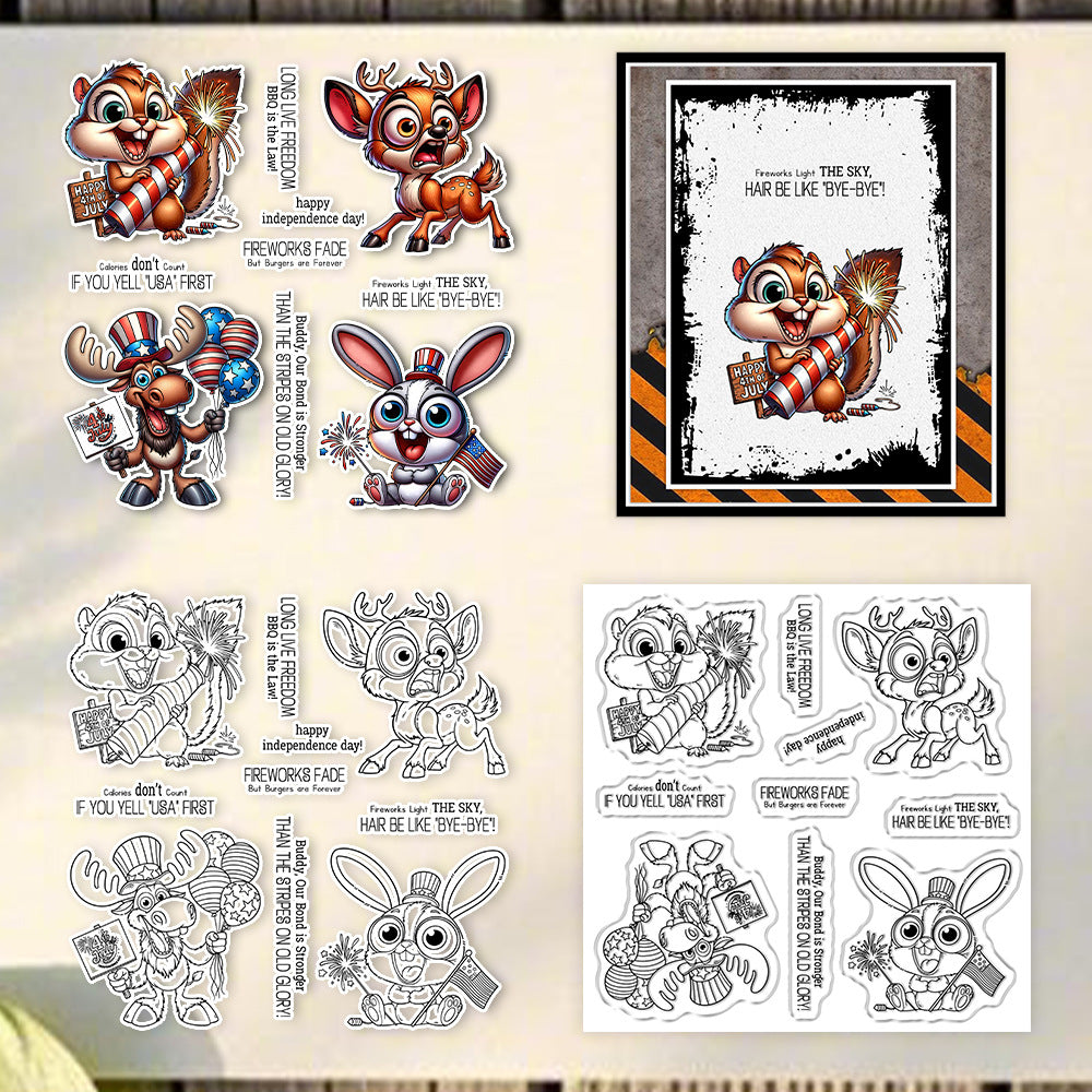 Independence Day Animals Clear Stamps