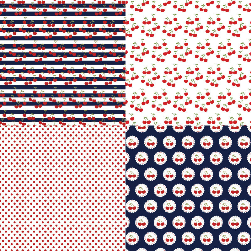 24PCS 6" Cherry Scrapbook Paper & Cardstock