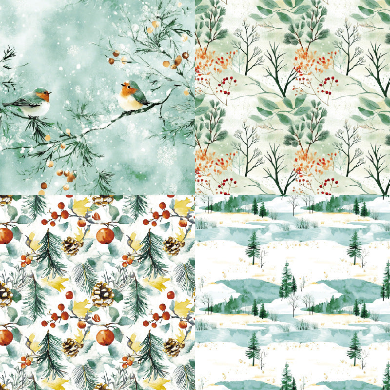 24PCS 6" Snow Laden Bough Scrapbook Paper & Cardstock