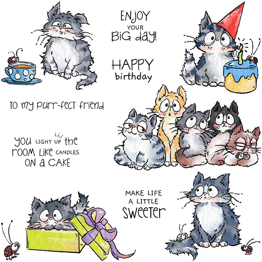 Birthday Cats Dies & Stamps Set