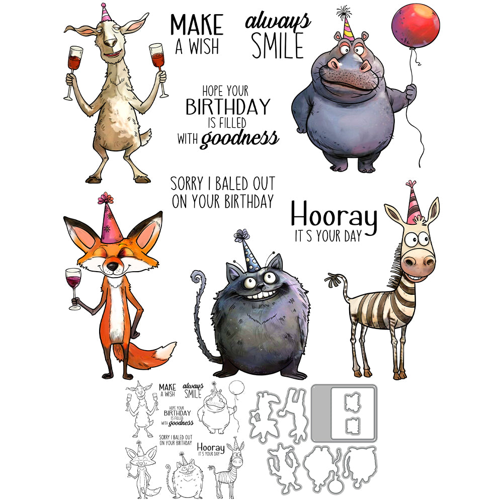 Forest Animals Birthday Party Dies & Stamps Set