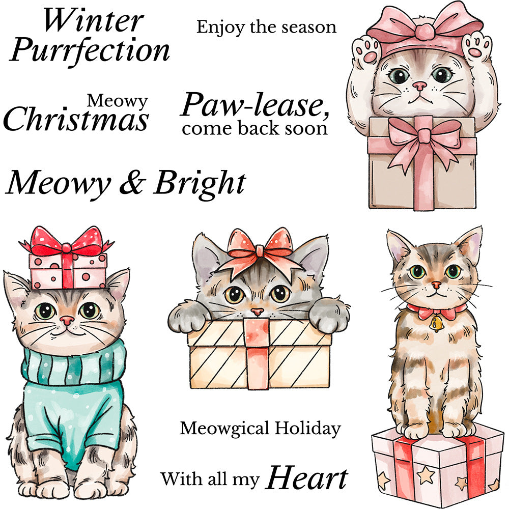 Cat Gift Box Dies & Stamps Set