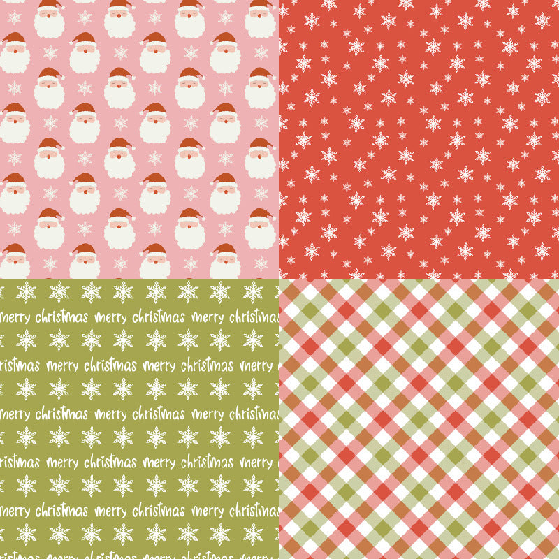 24PCS 6" Red Green Xmas Scrapbook Paper & Cardstock